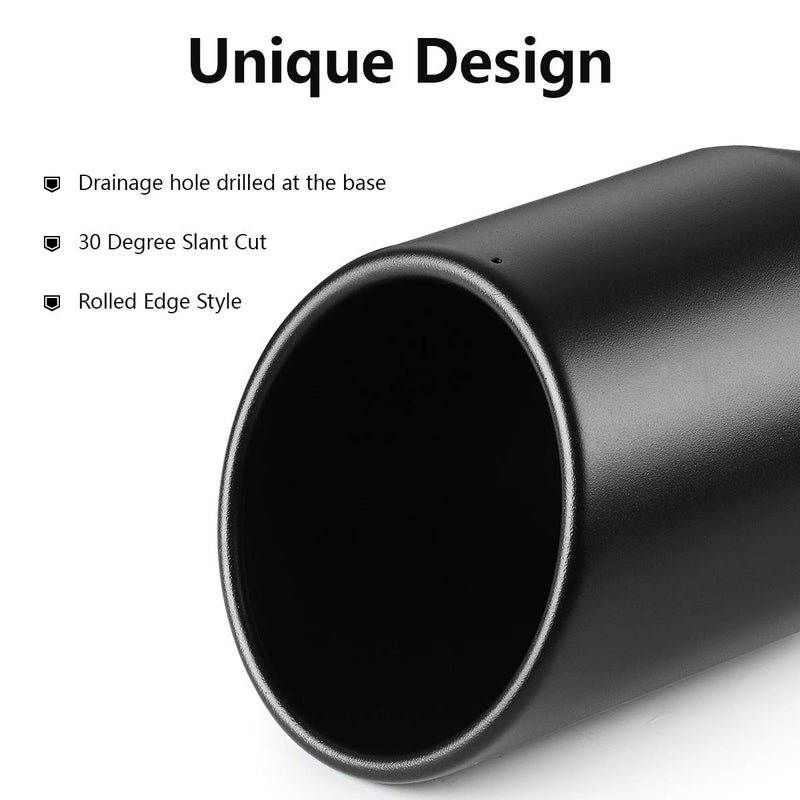 A-KARCK 4 Inch Exhaust Tip, Universal 4'' Inlet 6" Outlet 12" Long Stainless Steel Bolt On Exhaust Tailpipe Black Muffler Tip for Truck - Image 3